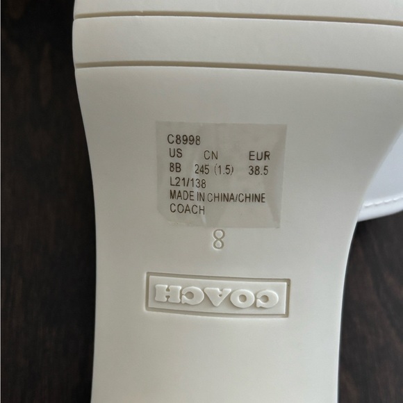 Coach Women's Cream Slide Sandals - Picture 8 of 9